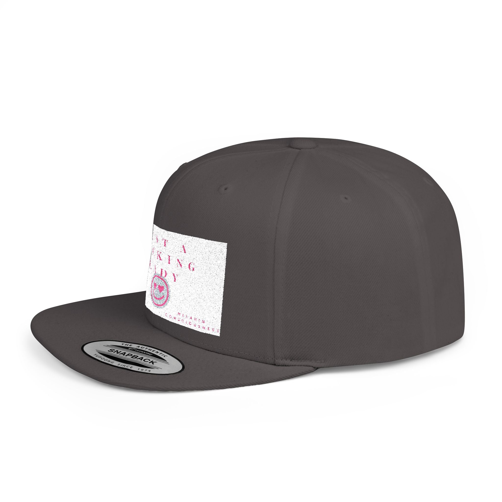 Flat Bill Snapback Hat — "Just A Fucking Lady" Pink Patch Snapback