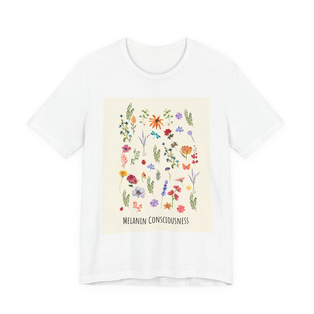 Melanin Consciousness Floral Tee — Botanical Graphic T-Shirt