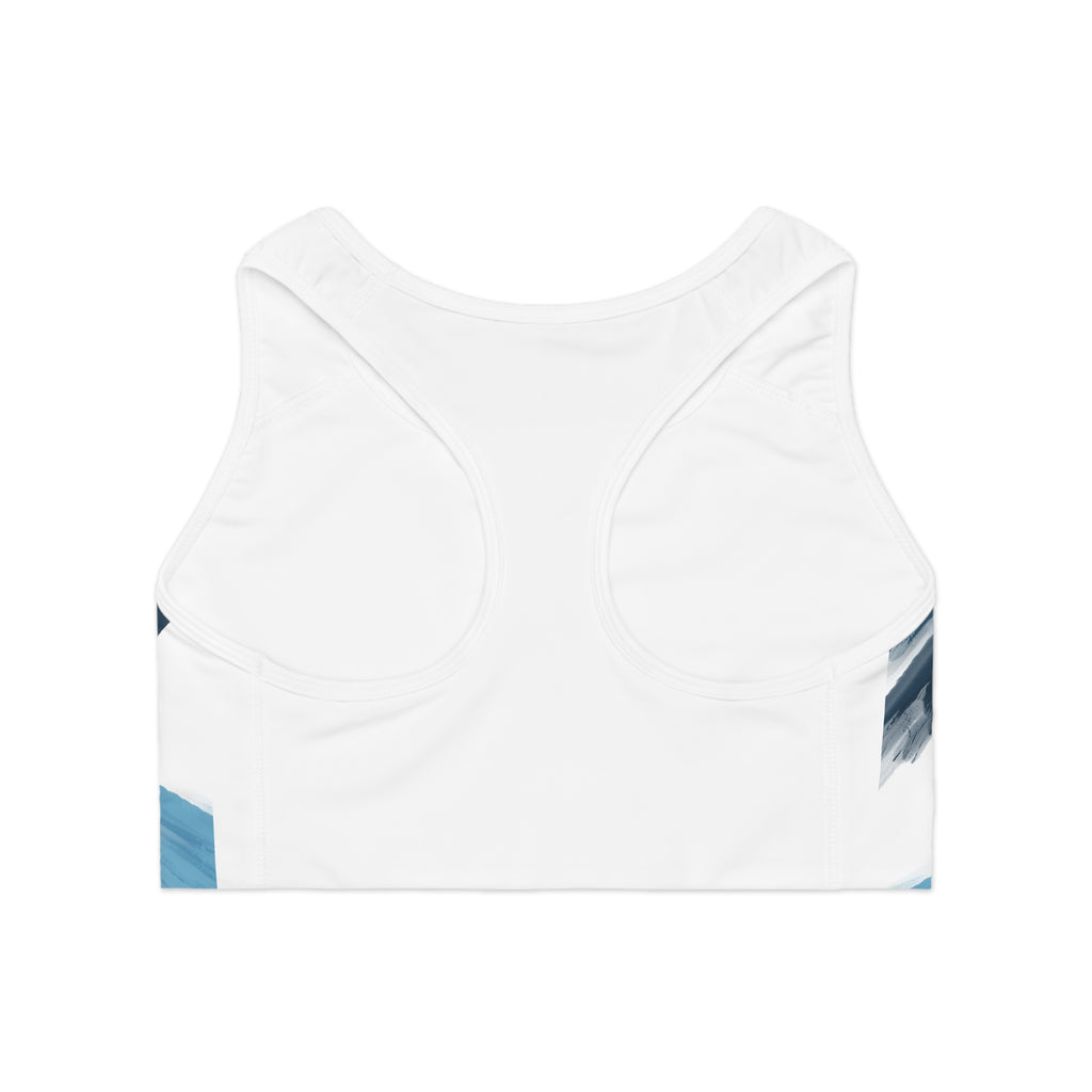 Sports Bra — Blue Brushstroke Athletic Crop Top