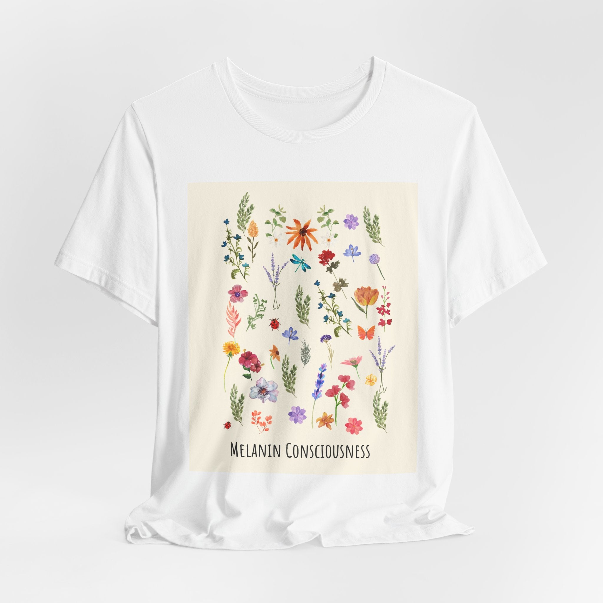 Melanin Consciousness Floral Tee — Botanical Graphic T-Shirt