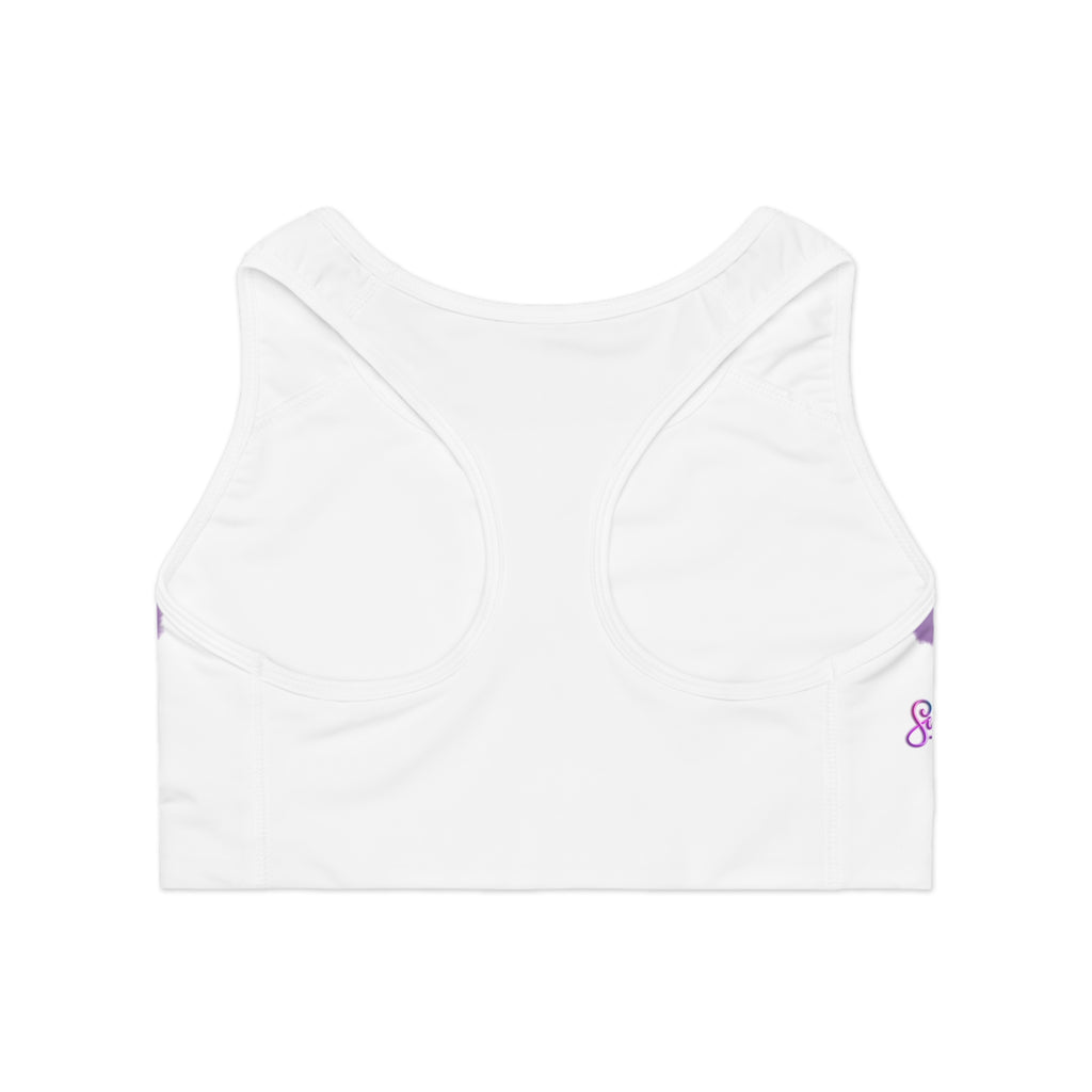 Pastel Cloud Sports Bra — "Sweet" All-Over Print Activewear