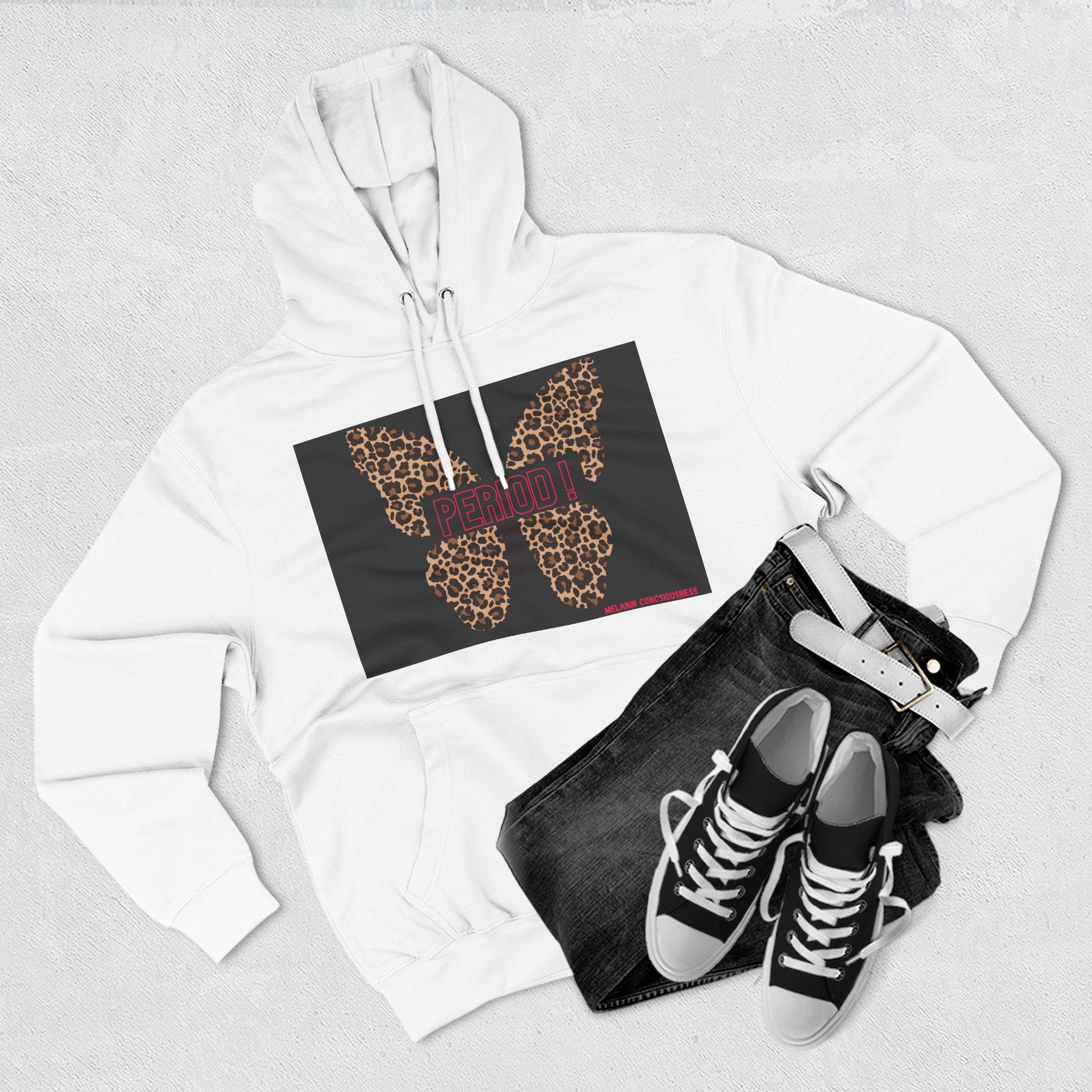Leopard Butterfly Hoodie — Floral Leopard Print Graphic Pullover