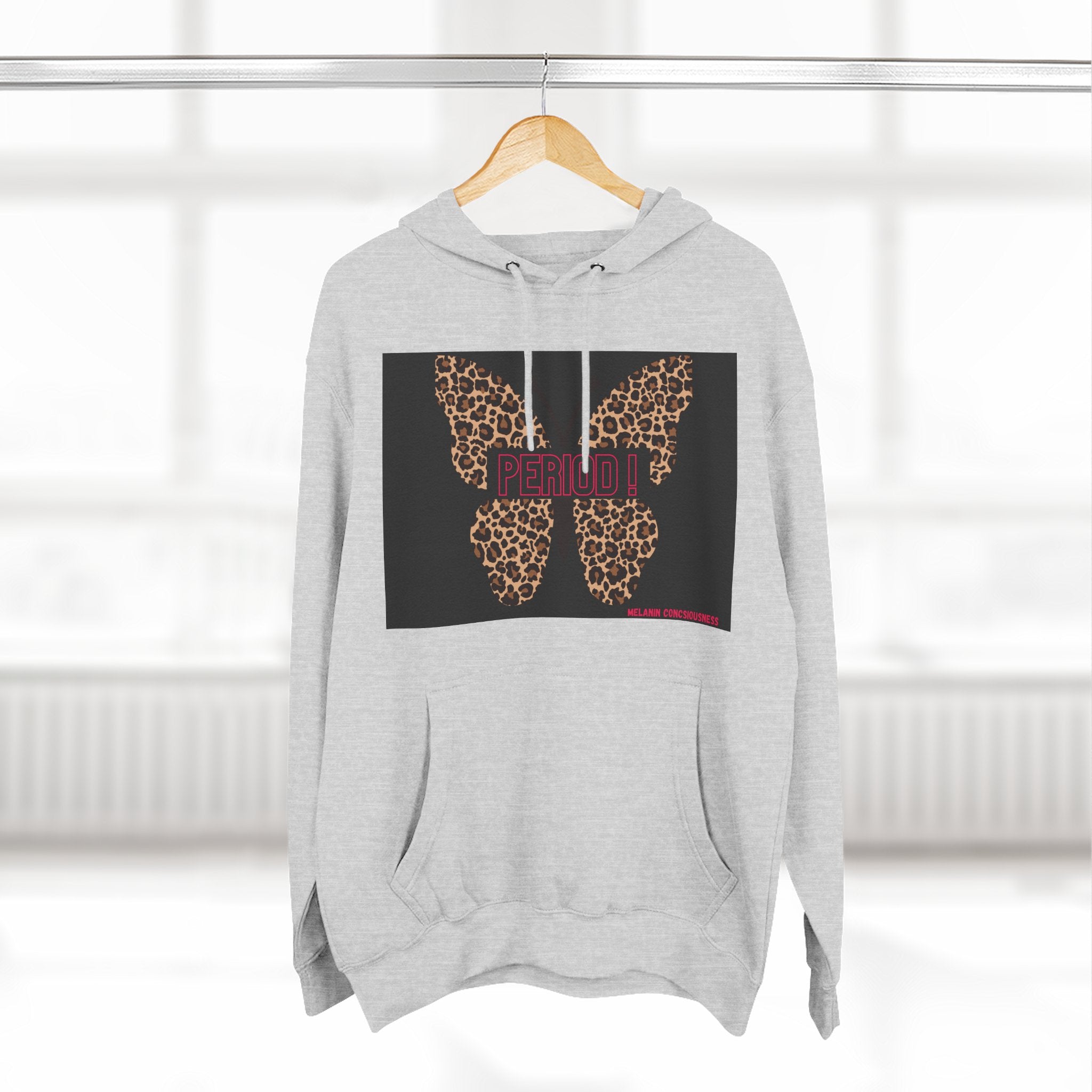 Leopard Butterfly Hoodie — Floral Leopard Print Graphic Pullover