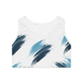 Sports Bra — Blue Brushstroke Athletic Crop Top