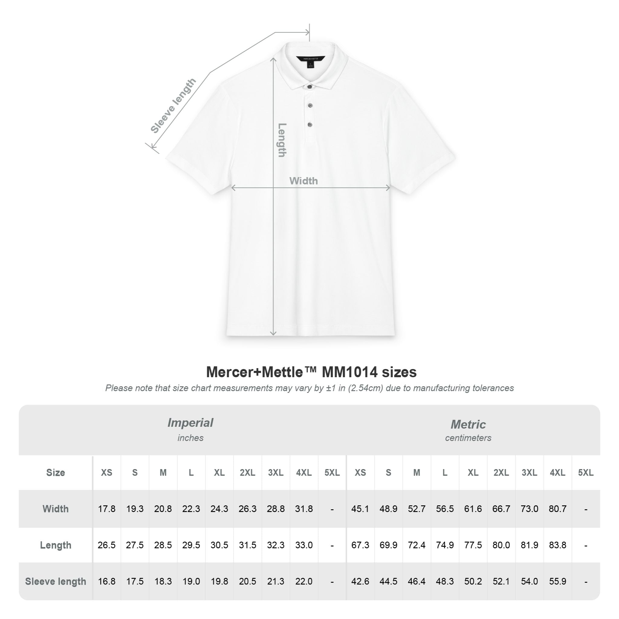 Men's White Polo with Colorful Tribal Chest Patch — Mercer+Mettle Stretch Jersey